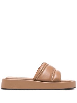 ATP Atelier open-toe polished-finish sandals - Neutrals
