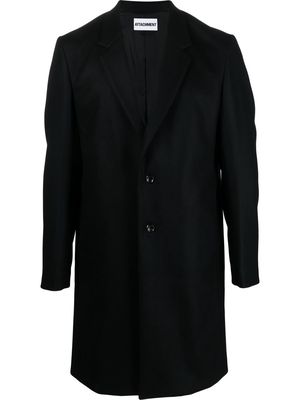 Attachment button-up single-breasted coat - Blue