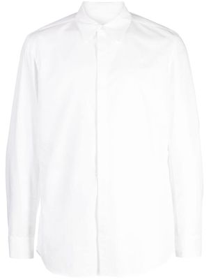 Attachment long-sleeve button-up shirt - White