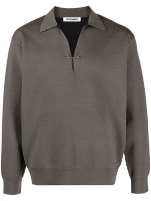 Attachment long-sleeved polo shirt - Neutrals