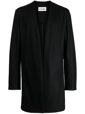 Attachment open-front wool coat - Black