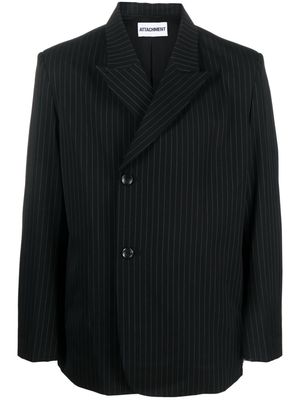 Attachment pinstripe-print wool blazer - Black