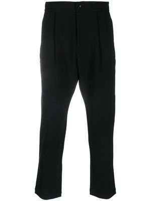 Attachment pleat-detail straight-leg trousers - Black