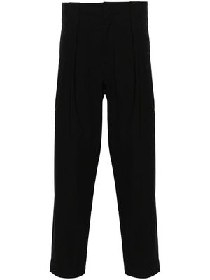 Attachment pleated straight tailored trousers - Black