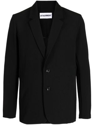 Attachment single-breasted button-fastening blazer - Black