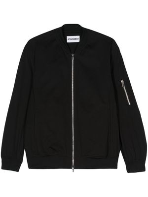 Attachment sleeve-pocket band-collar jacket - Black