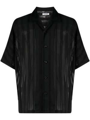Attachment striped short-sleeve shirt - Black