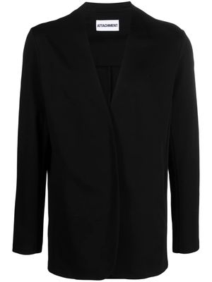 Attachment v-neck cotton jacket - Black