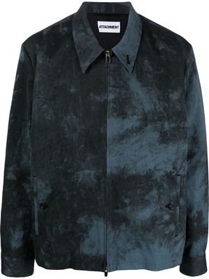 Attachment velvet zip-up jacket - Blue