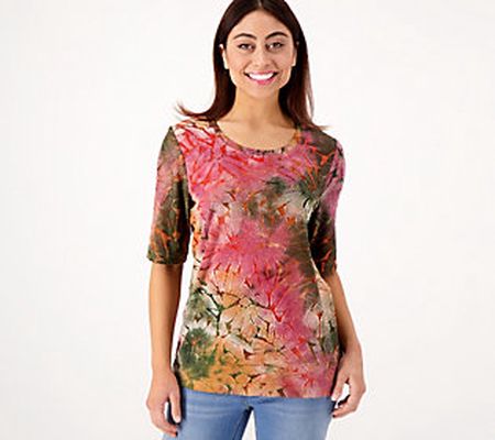 Attitudes by Renee Burnout Elbow Sleeve TeeShirt