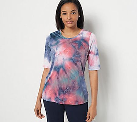 Attitudes by Renee Malibu Tie Dye Elbow Sleeve Tee