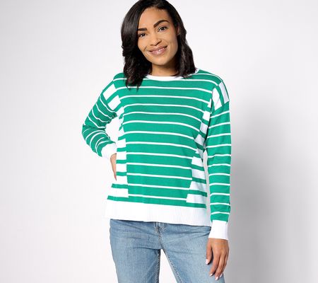 Attitudes by Renee Mixed Stripe Sweater
