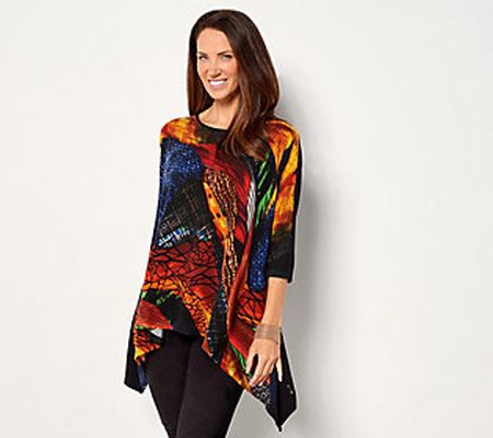 Attitudes by Renee Petite Global Illusions Casknit Tunic