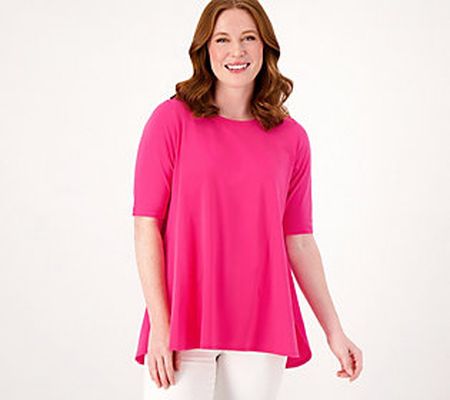 Attitudes by Renee Washed Cotton Crew Neck Top