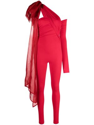 Atu Body Couture bow-detail asymmetric jumpsuit - Red