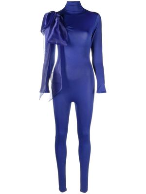 Atu Body Couture bow-detail long-sleeved jumpsuit - Blue