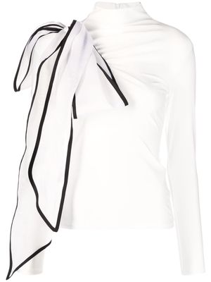 Atu Body Couture bow-detail long-sleeved top - White