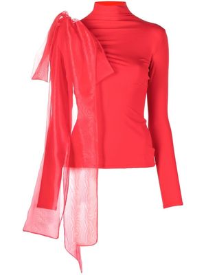 Atu Body Couture bow-embellished high-neck top - Red