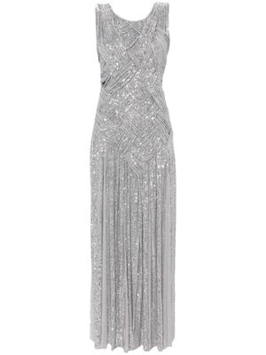 Atu Body Couture braided sequin-embellished gown - Silver