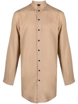 Atu Body Couture collarless long-sleeve shirt - Neutrals