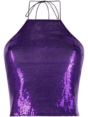 Atu Body Couture cropped halter-neck top - Purple
