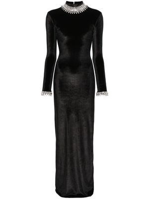 Atu Body Couture crystal-embellished velvet gown - Black