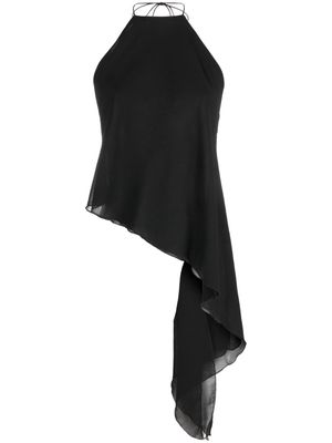 Atu Body Couture draped-detail open-back blouse - Black