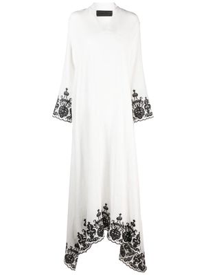 Atu Body Couture embroidered-edge kaftan maxi dress - White