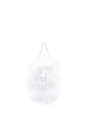 Atu Body Couture feather-embellished tote bag - White