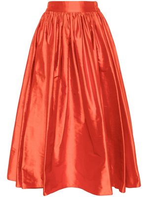 Atu Body Couture gathered silk midi skirt - Orange