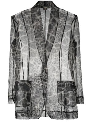 Atu Body Couture giraffe-print semi-sheer blazer - Grey