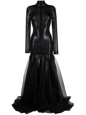 Atu Body Couture high-neck sequin mermaid gown - Black