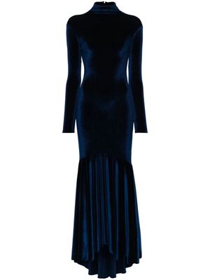 Atu Body Couture high-neck velvet gown - Blue