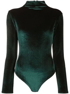 Atu Body Couture mock-neck velvet bodysuit - Green