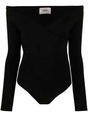 Atu Body Couture off-shoulder V-neck body - Black