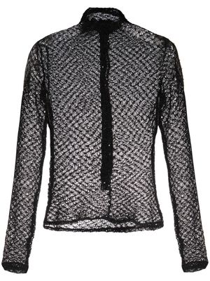Atu Body Couture open-knit sheer top - Black