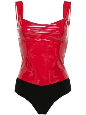 Atu Body Couture panel-detail body suit - Red