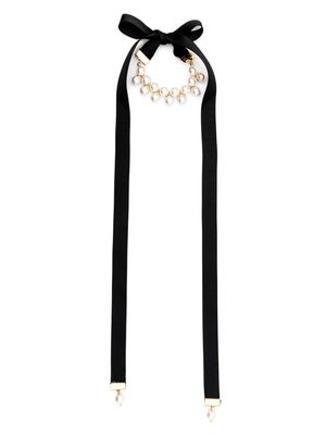 Atu Body Couture pearl-detail rear-tie fastening necklace - Black