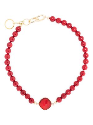 Atu Body Couture rhinestone-embellished pearl necklace - Red