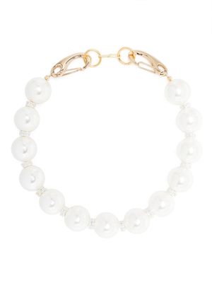 Atu Body Couture rhinestone-embellished pearl necklace - White