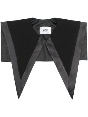 Atu Body Couture satin-trim pointed collar - Black