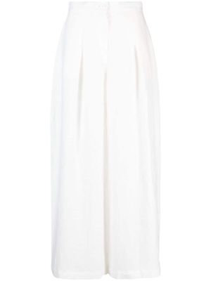 Atu Body Couture semi-sheer linen palazzo trousers - White