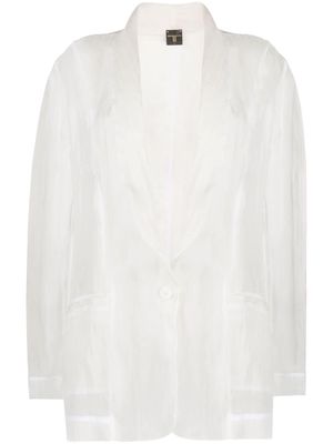 Atu Body Couture semi-sheer silk blazer - White
