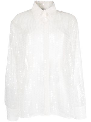 Atu Body Couture sequin-design long-sleeved shirt - Neutrals