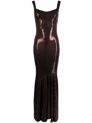 Atu Body Couture sequin-embellished evening gown - Brown