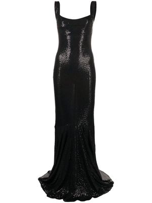 Atu Body Couture sequin textured-finish gown - Black