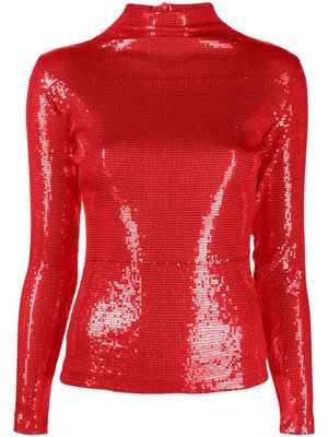 Atu Body Couture sequinned high-neck top - Red