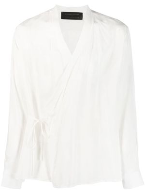 Atu Body Couture side-tie wrap shirt - White