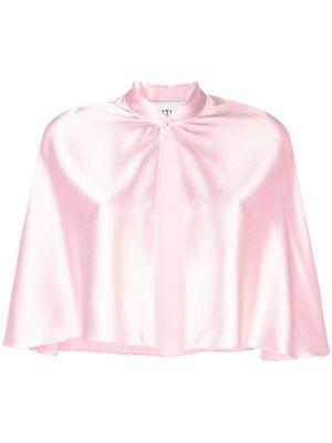 Atu Body Couture stand-up collar satin cape - Pink