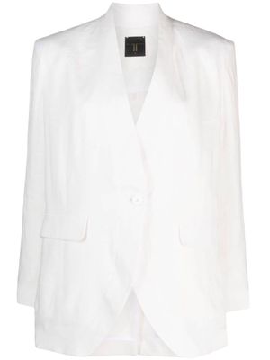 Atu Body Couture V-neck linen blazer - White